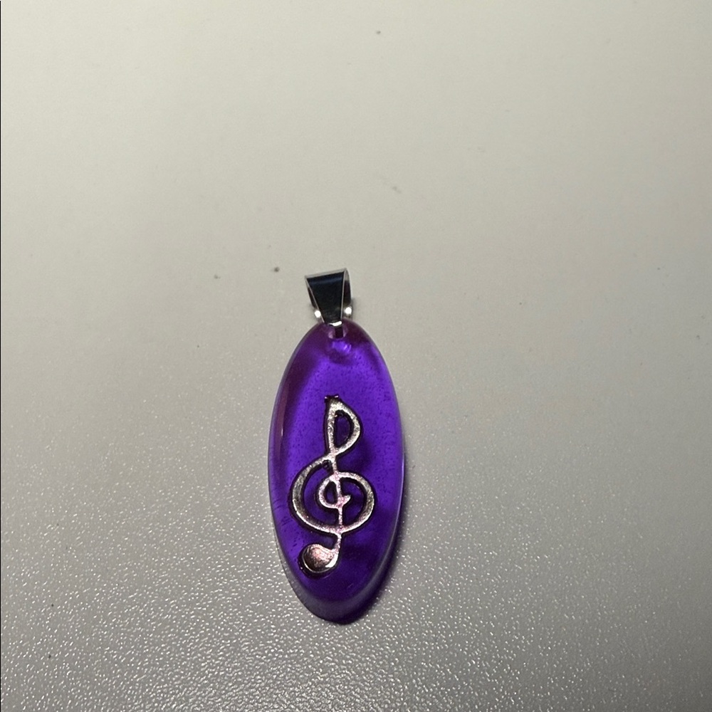 Purple Music Note Pendant
